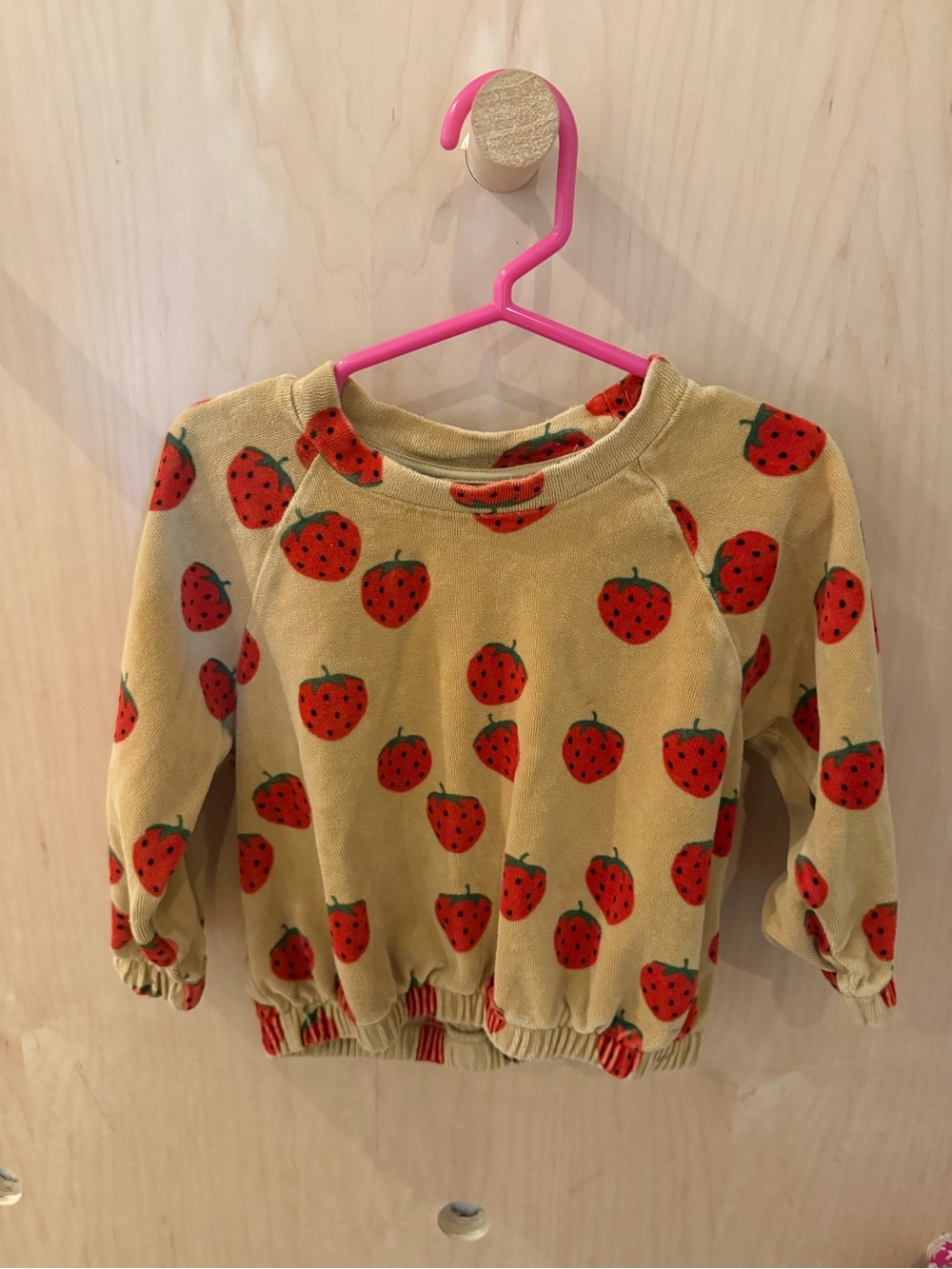 Mini Rodini Strawberry Print Sweatshirt - Cream & Red